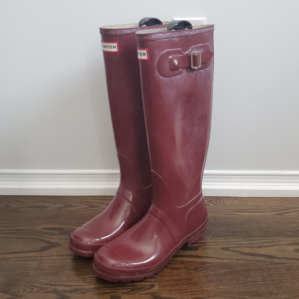 Hunter Original Gloss High Rain Boots Size 8